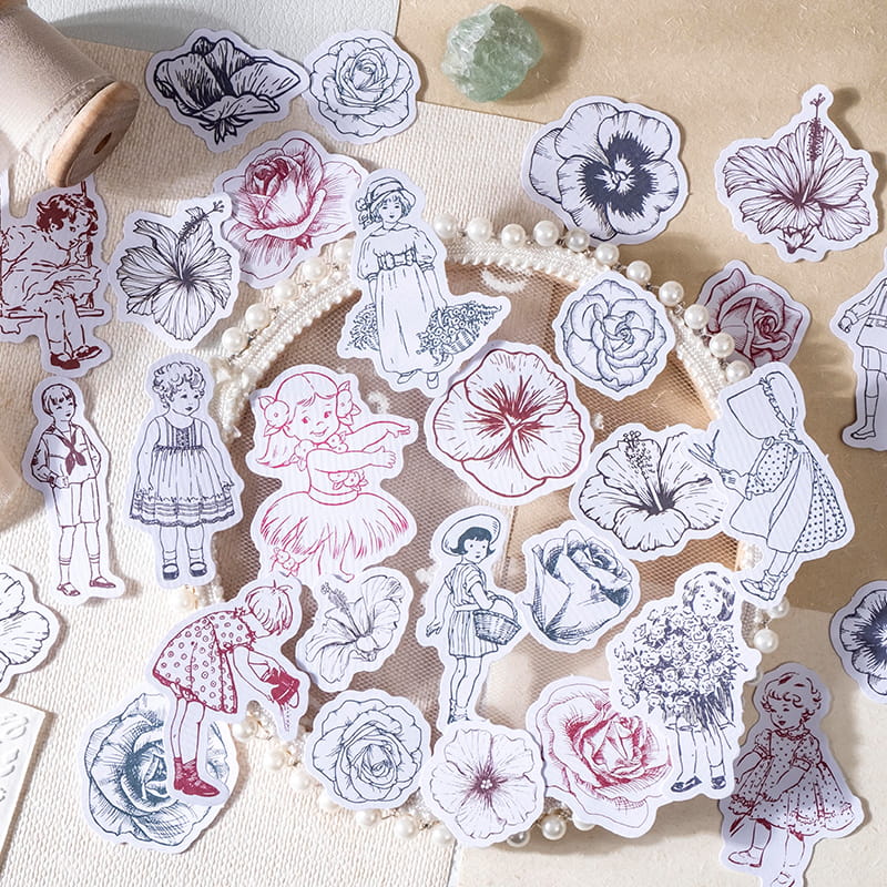 45 PCS Petals And Maiden Stickers Pack