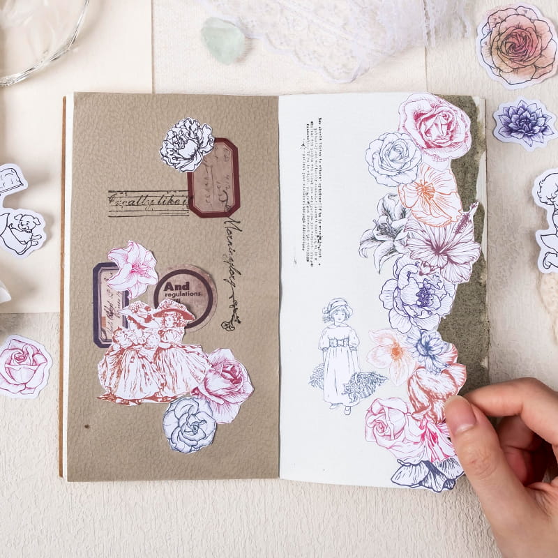45 PCS Petals And Maiden Stickers Pack
