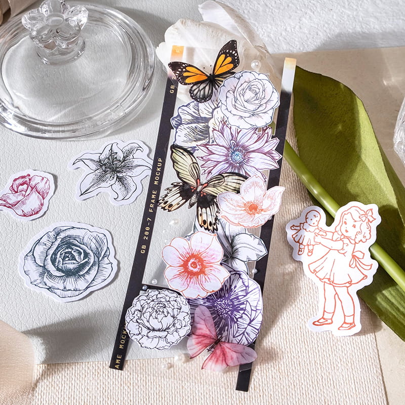 45 PCS Petals And Maiden Stickers Pack