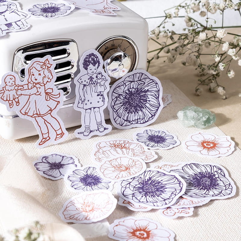 45 PCS Petals And Maiden Stickers Pack