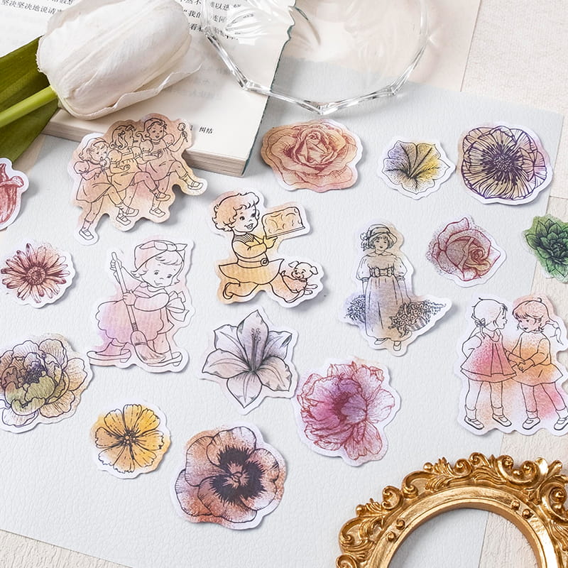 45 PCS Petals And Maiden Stickers Pack
