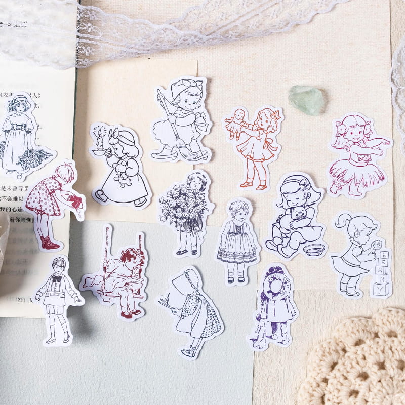 45 PCS Petals And Maiden Stickers Pack