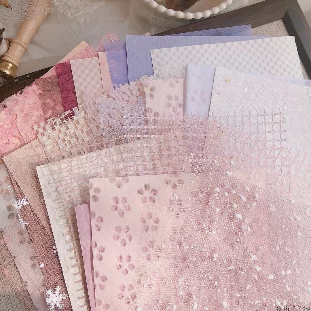 30 PCS Handmade Mesh Paper Pack