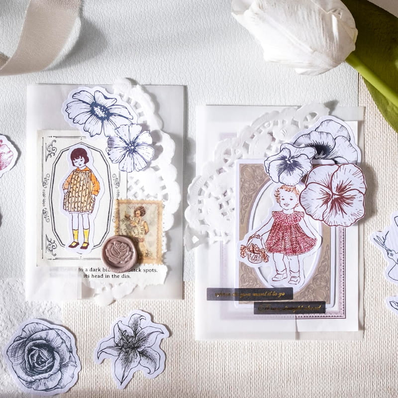 45 PCS Petals And Maiden Stickers Pack