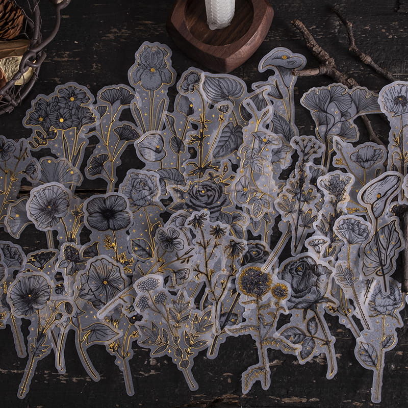 Gold Foil Floral Sticker Pack