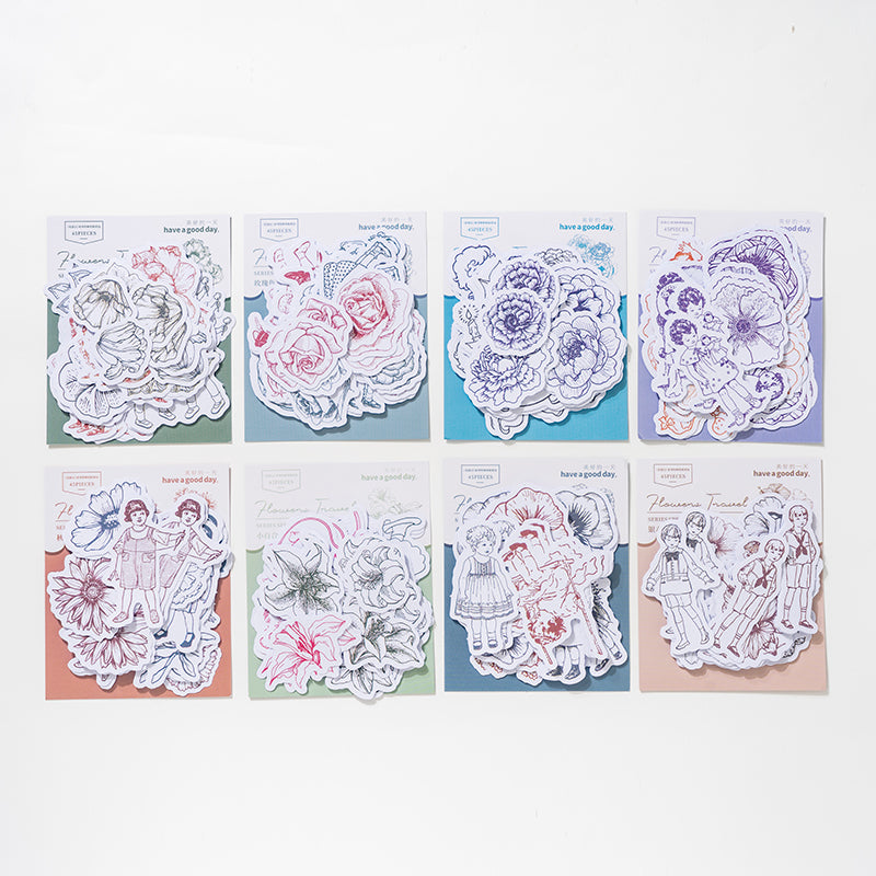 45 PCS Petals And Maiden Stickers Pack