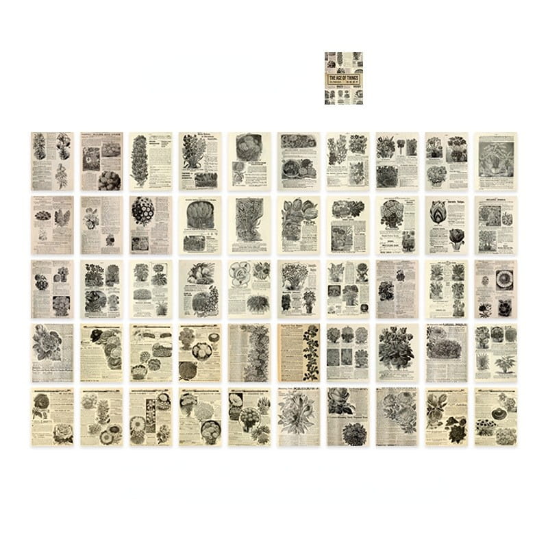 50PCS Unique Paper Book-The Age Of Things