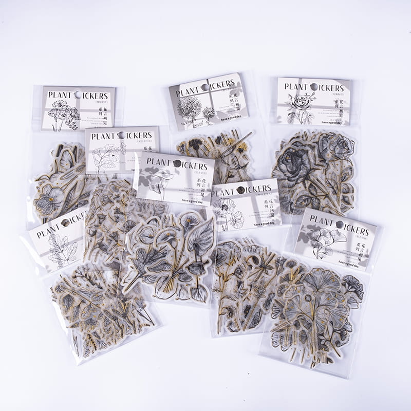 Gold Foil Floral Sticker Pack