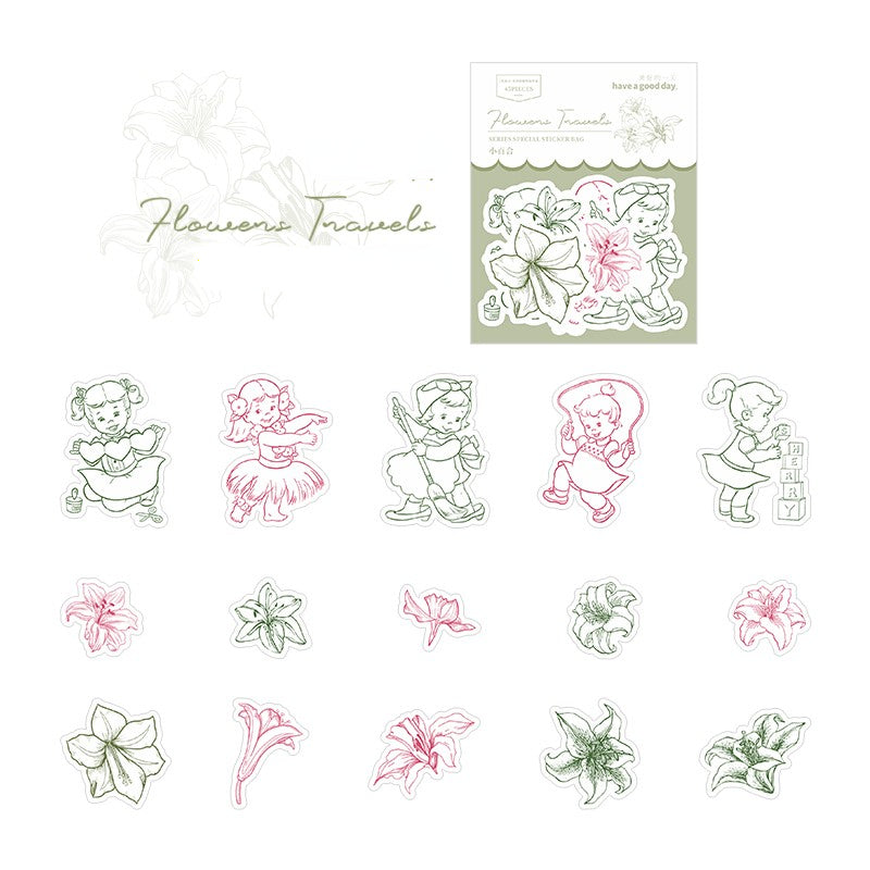 45 PCS Petals And Maiden Stickers Pack