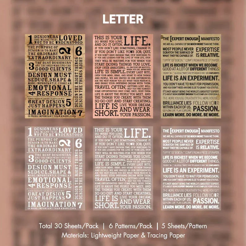 Retro Fragments Paper Materials