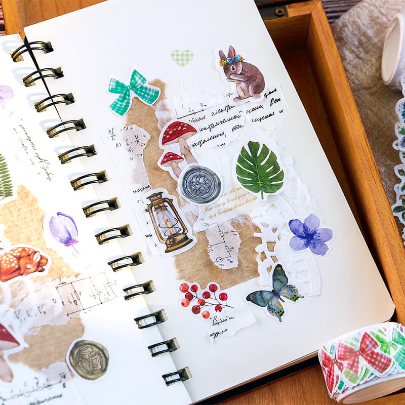 Flowers And Animals Shaped Pattern Washi Tape