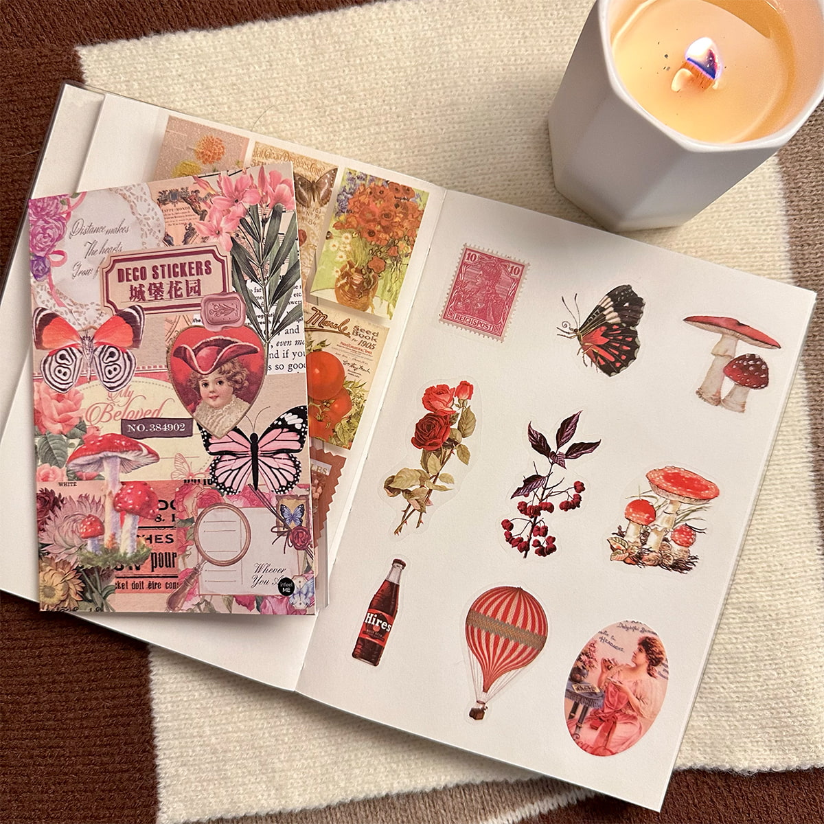 20 Sheets Vintage Precut PET Stickers Scrapbook