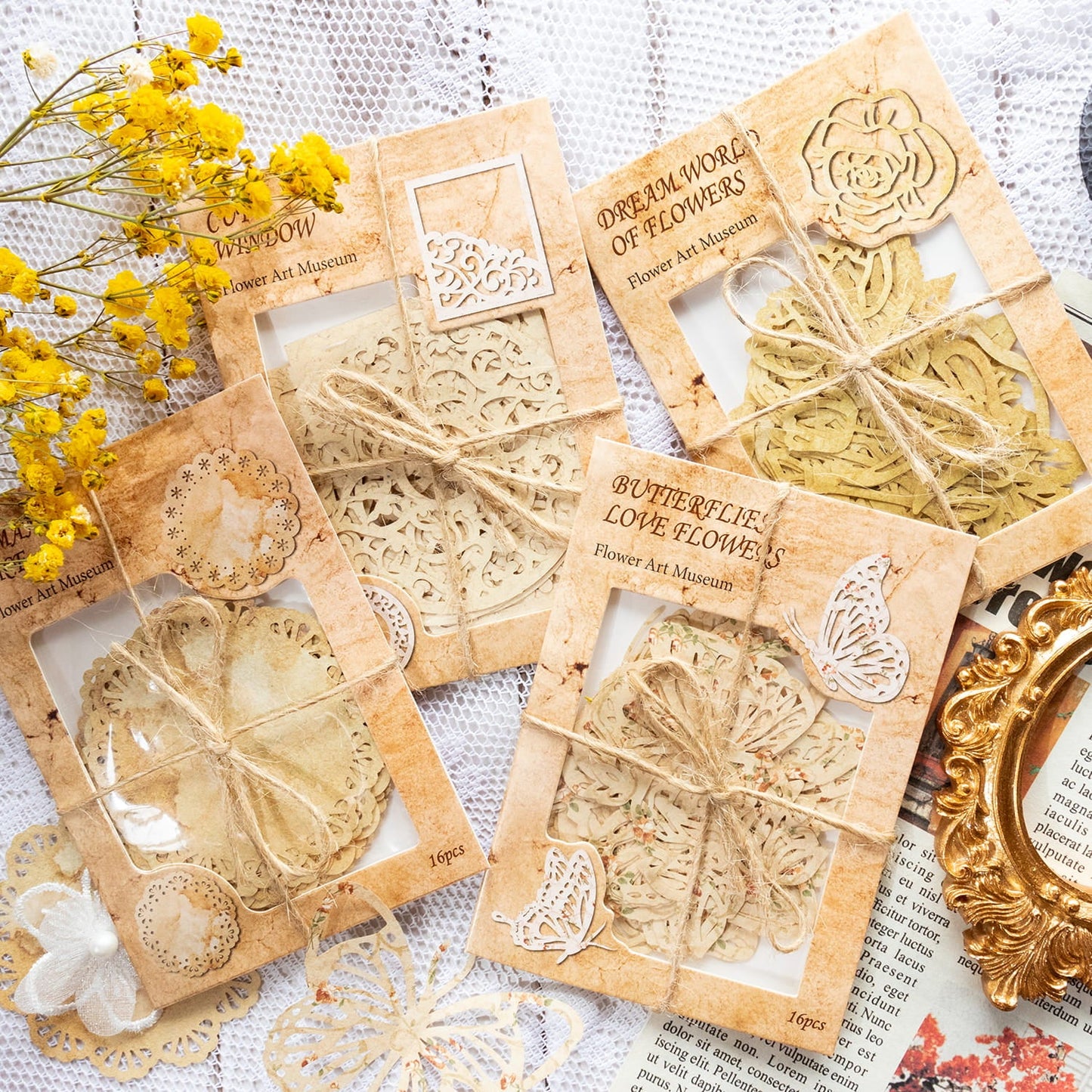 Flower Art Museum Hollow Out Decor Paper