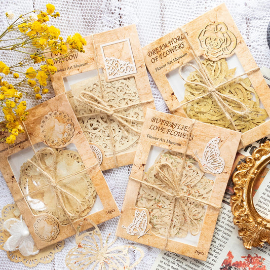 Flower Art Museum Hollow Out Decor Paper