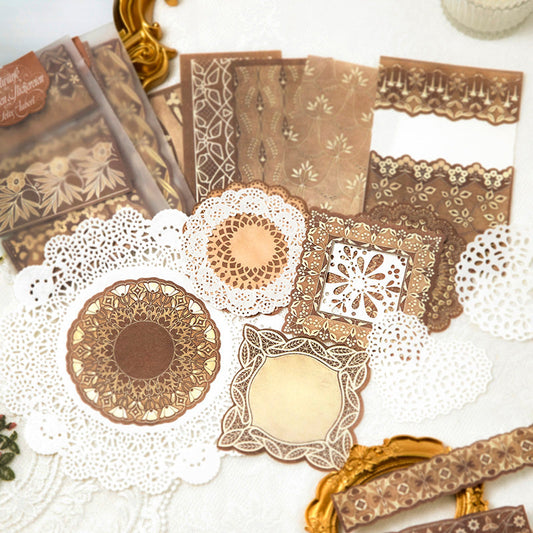 40 PCS Vintage Lace Decorative Paper Pack
