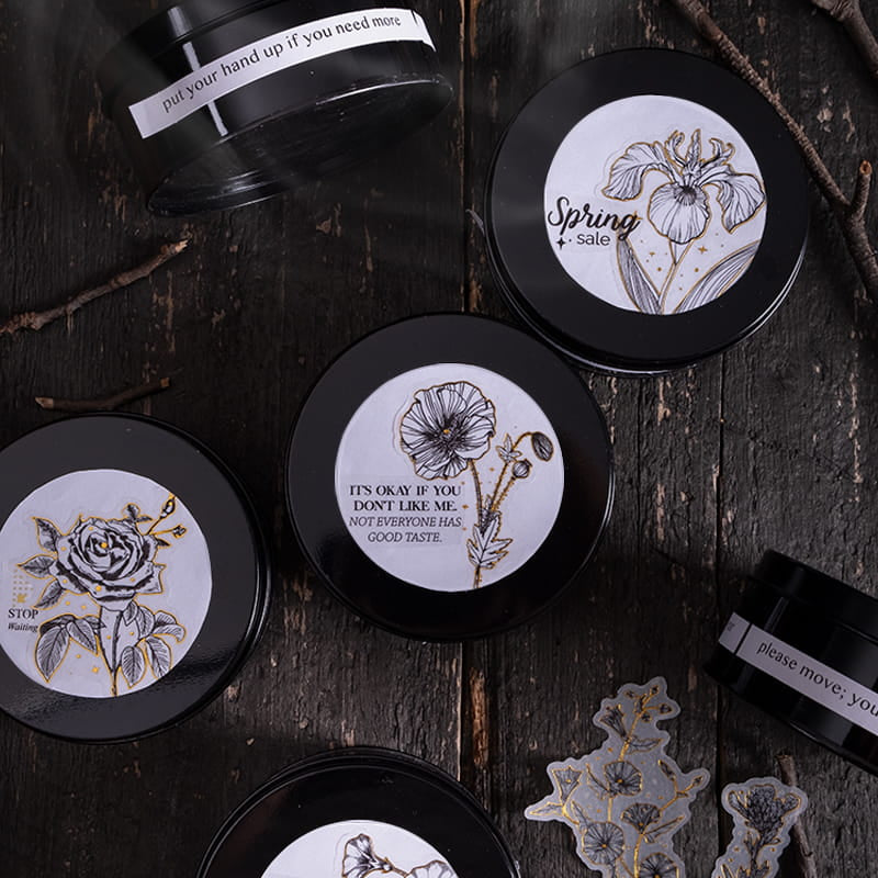 Gold Foil Floral Sticker Pack