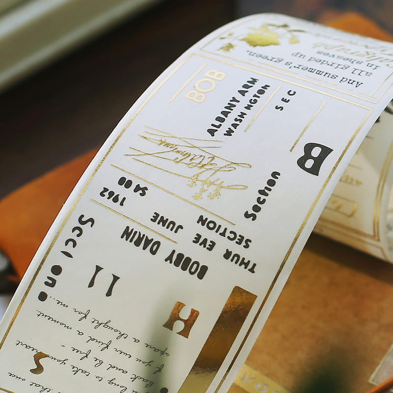London Newspaper Gold Foil Washi Tape