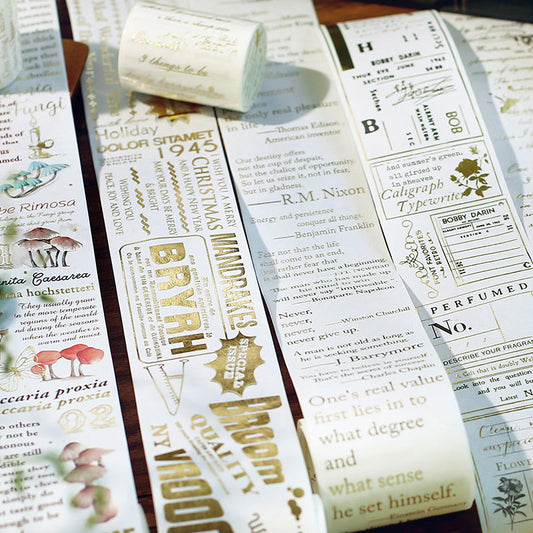 London Newspaper Gold Foil Washi Tape