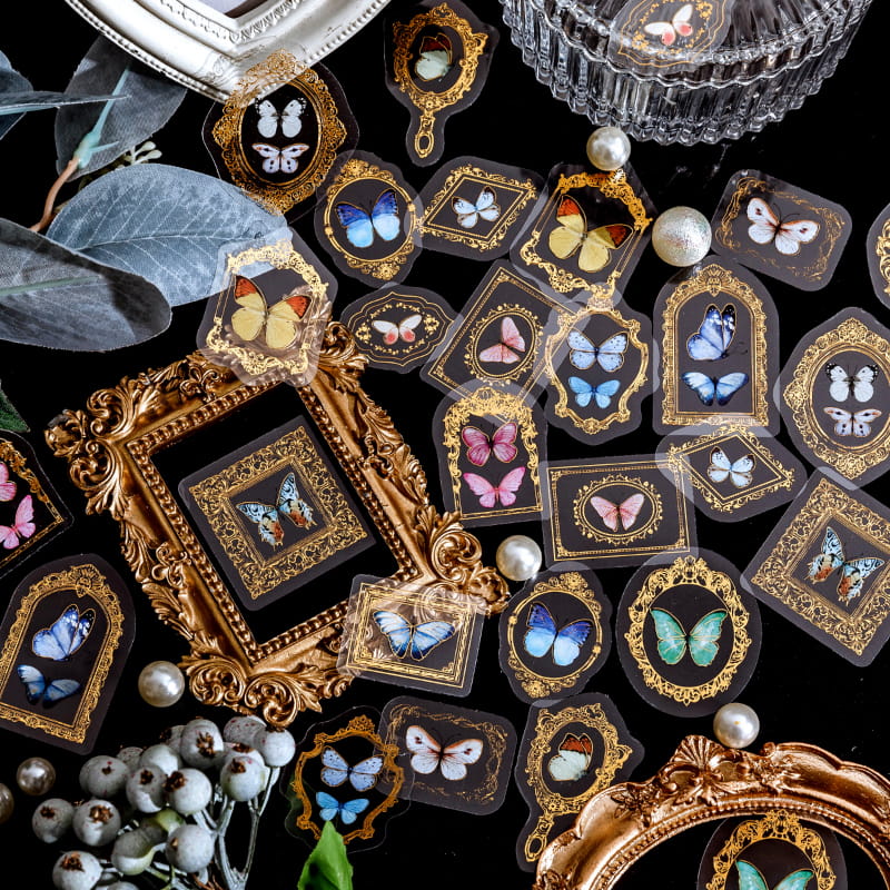 30 PCS Baroque Bronzing Sticker Pack