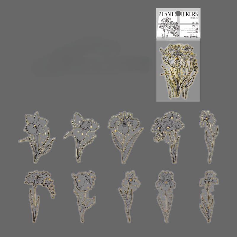 Gold Foil Floral Sticker Pack