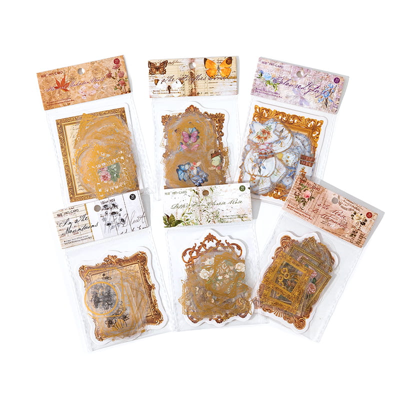 30 PCS Baroque Bronzing Sticker Pack