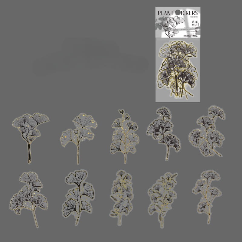 Gold Foil Floral Sticker Pack