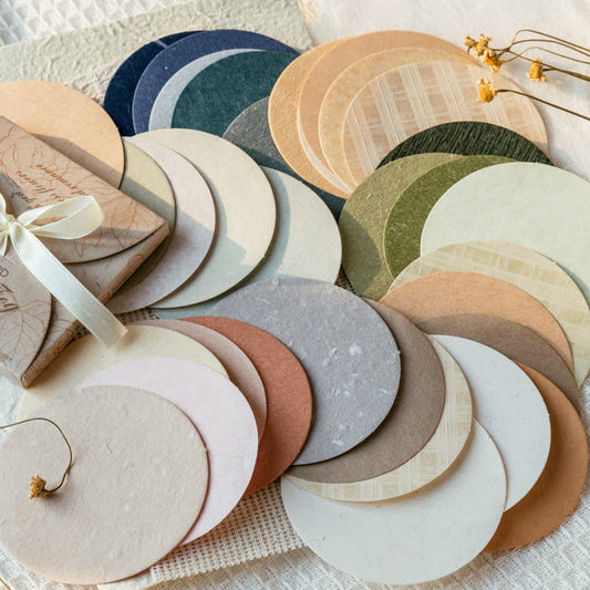 30 PCS Round Literary Material Paper