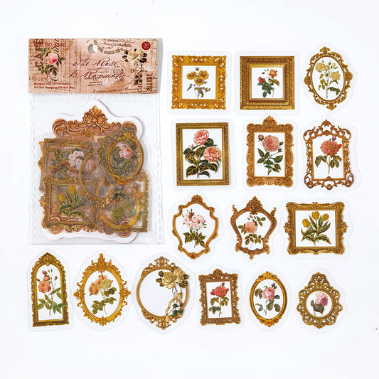 30 PCS Baroque Bronzing Sticker Pack