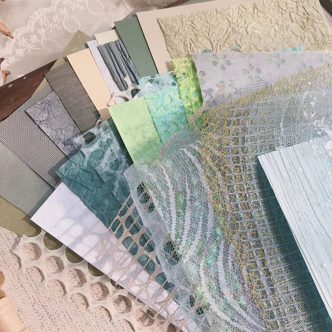 30 PCS Handmade Mesh Paper Pack