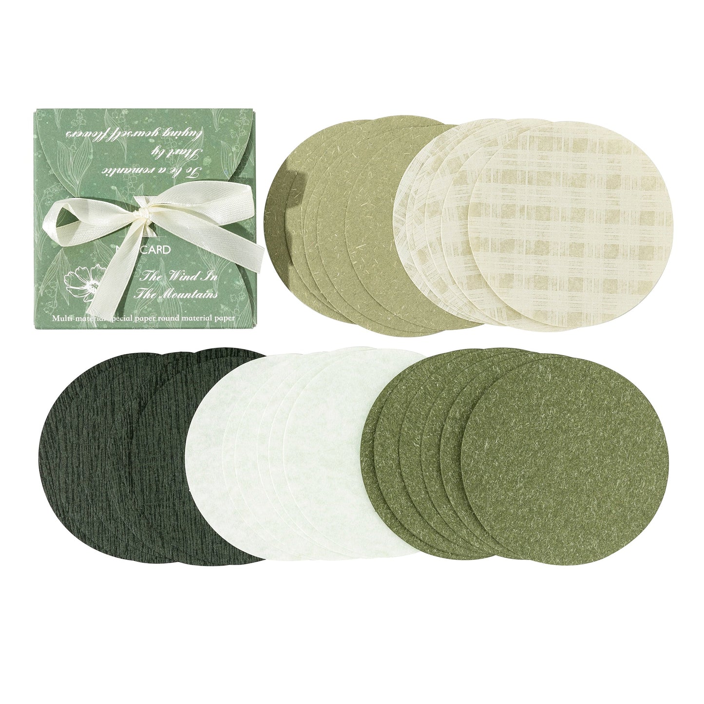 30 PCS Round Literary Material Paper