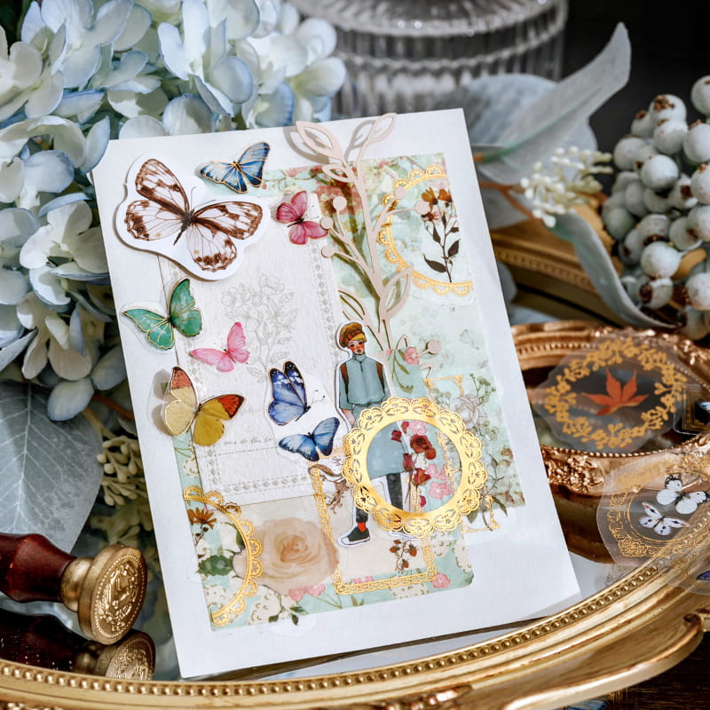 30 PCS Baroque Bronzing Sticker Pack