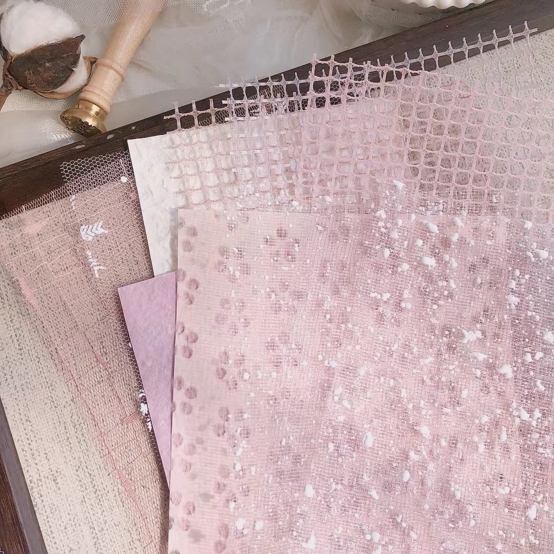 30 PCS Handmade Mesh Paper Pack