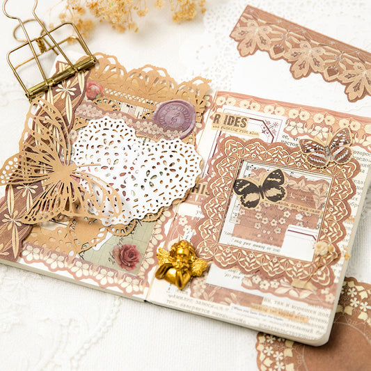 40 PCS Vintage Lace Decorative Paper Pack