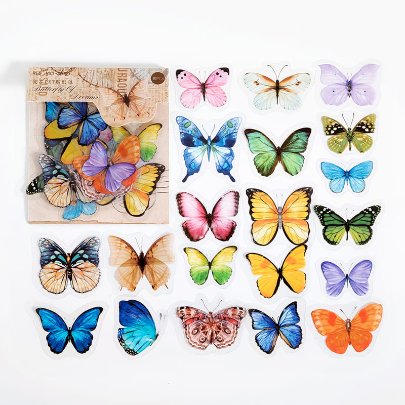 40 PCS Retro Image Pet Decor Stickers