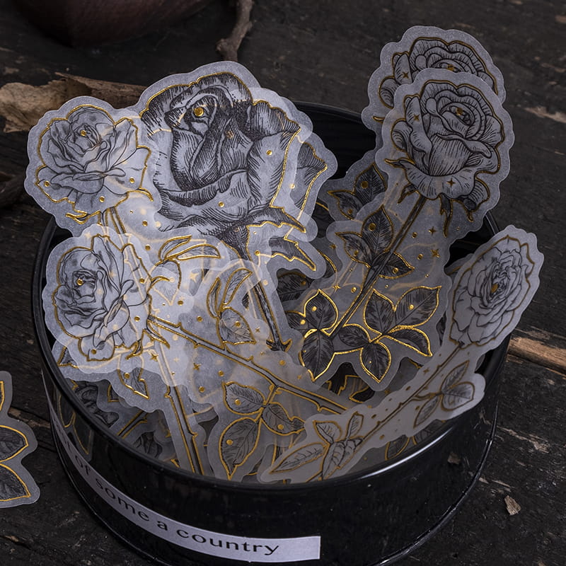 Gold Foil Floral Sticker Pack