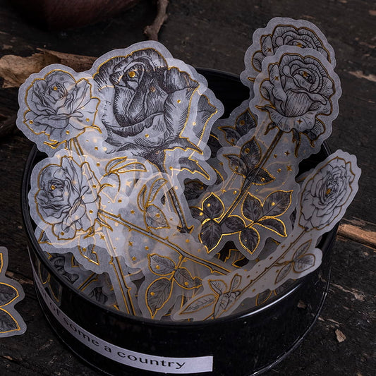 Gold Foil Floral Sticker Pack