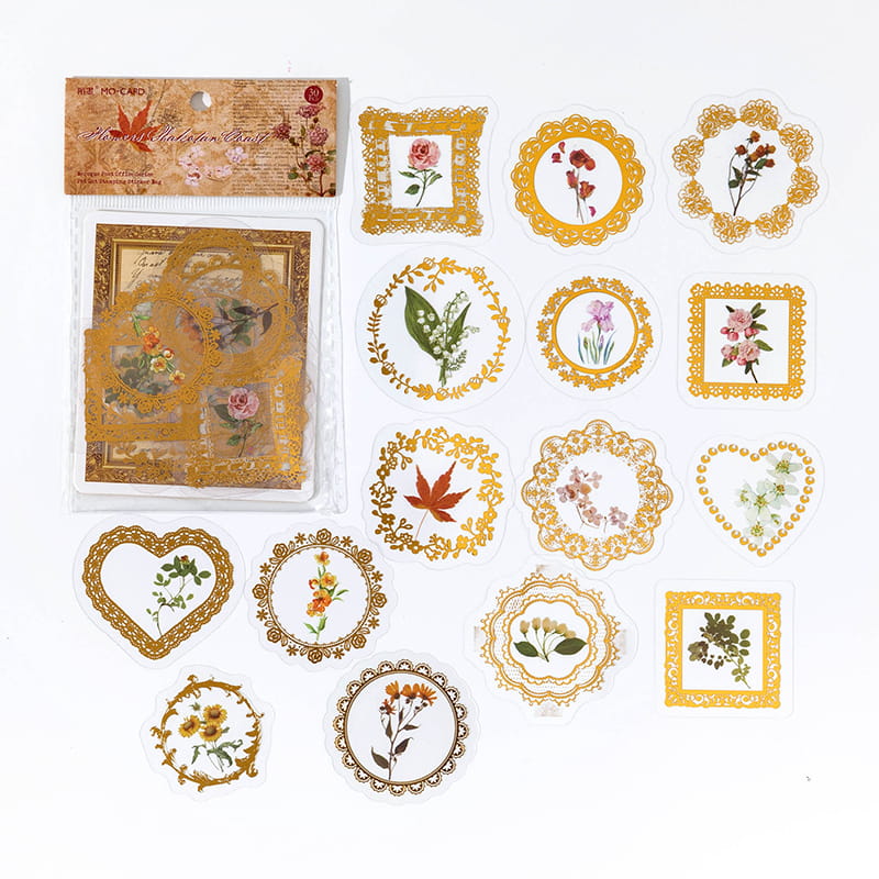 30 PCS Baroque Bronzing Sticker Pack