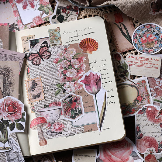 200 PCS Vintage Journal Stickers And Decor Papers Pack