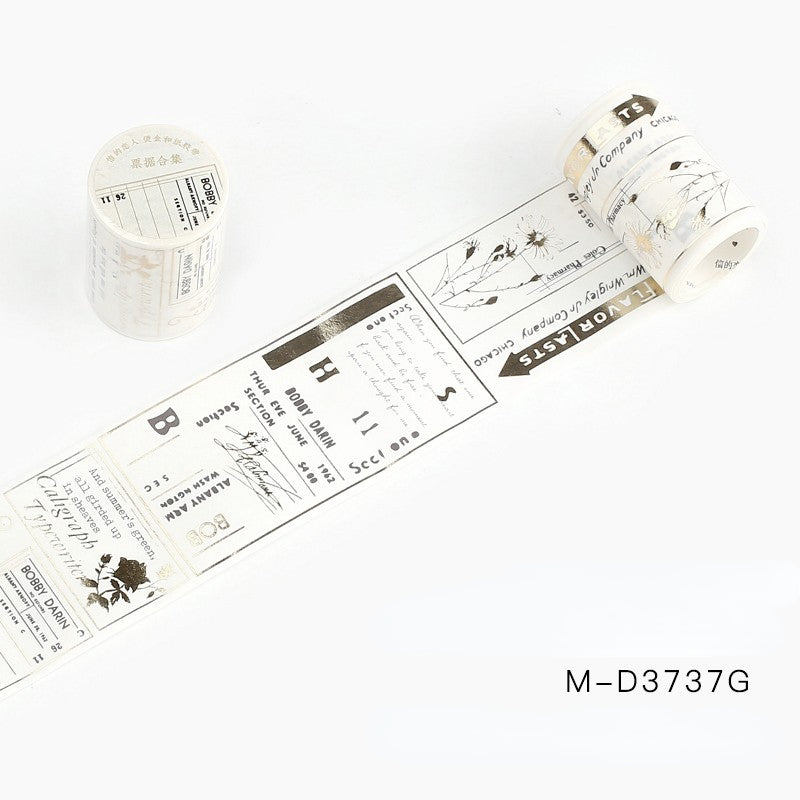 London Newspaper Gold Foil Washi Tape