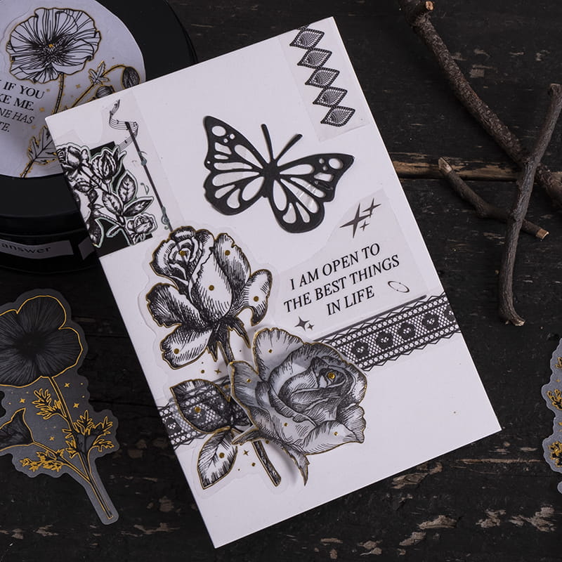 Gold Foil Floral Sticker Pack