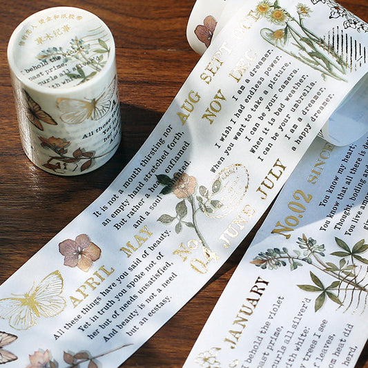 London Newspaper Gold Foil Washi Tape