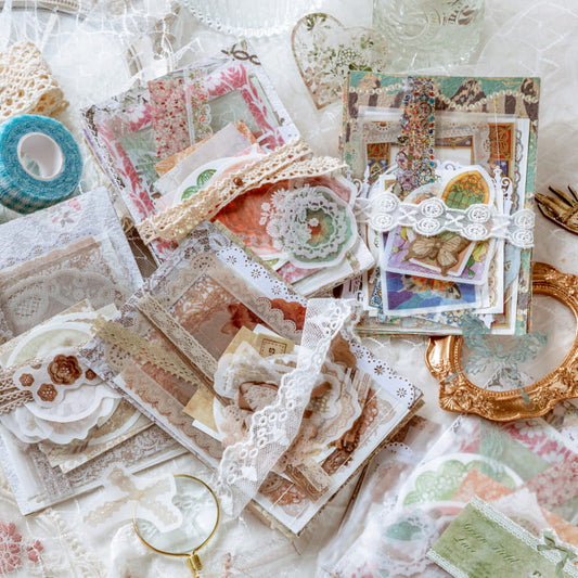 30 PCS Lace Workshop Decor Paper And Sticker