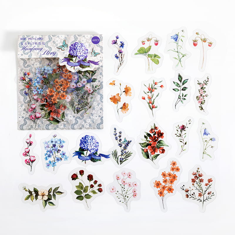 40 PCS Retro Image Pet Decor Stickers