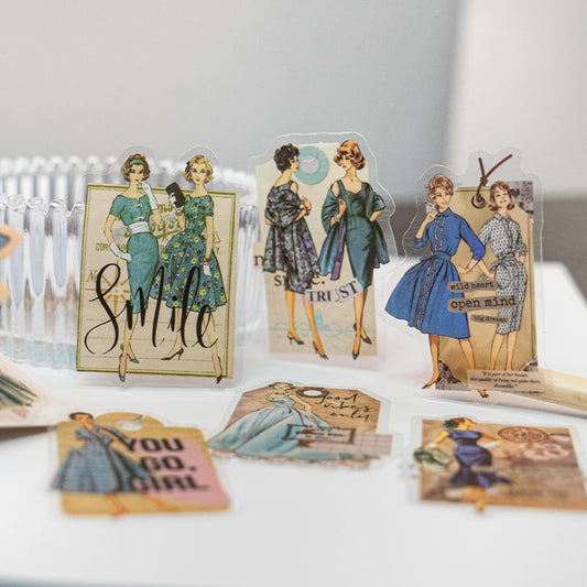 30 PCS Retro Women Sticker