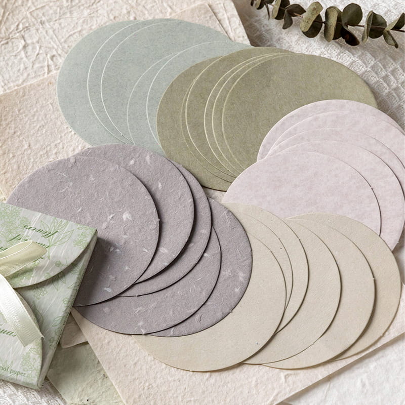 30 PCS Round Literary Material Paper