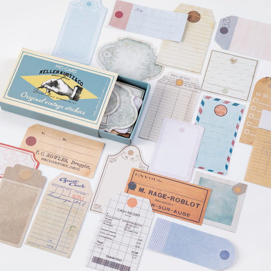 60 PCS Vintage Labels Boxed Stickers