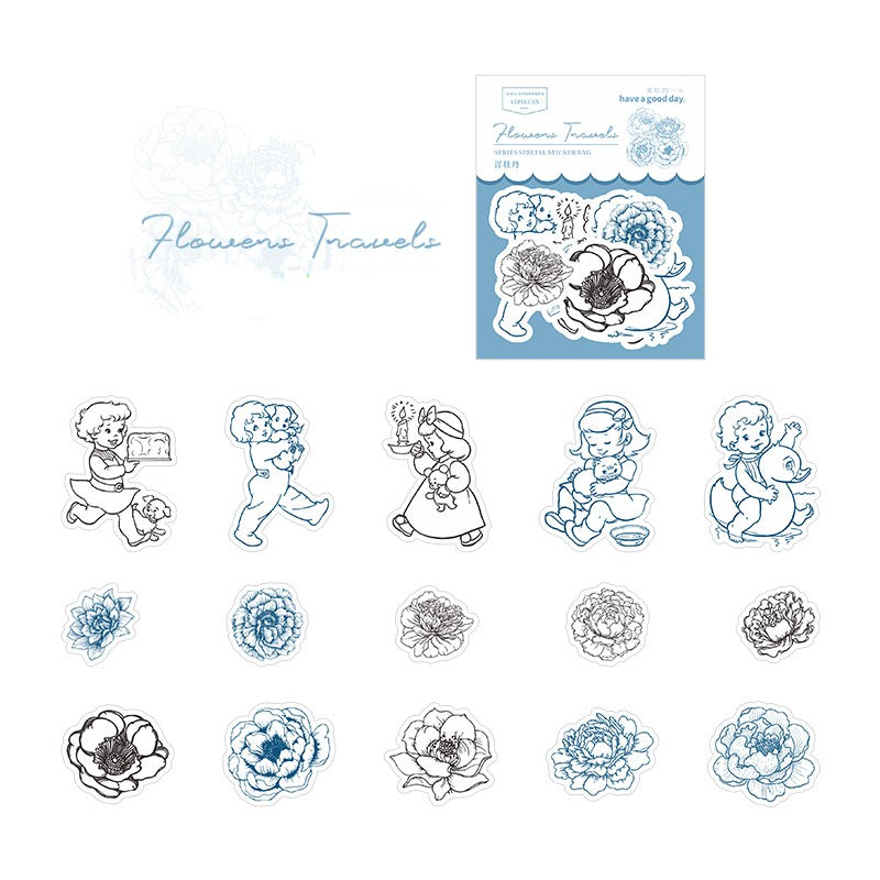 45 PCS Petals And Maiden Stickers Pack