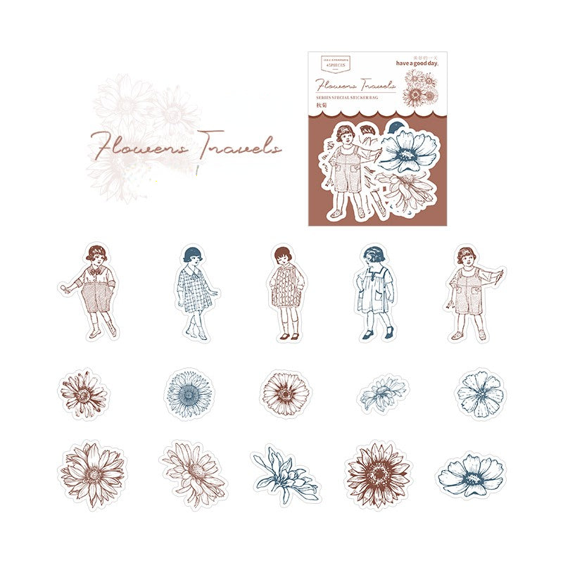 45 PCS Petals And Maiden Stickers Pack