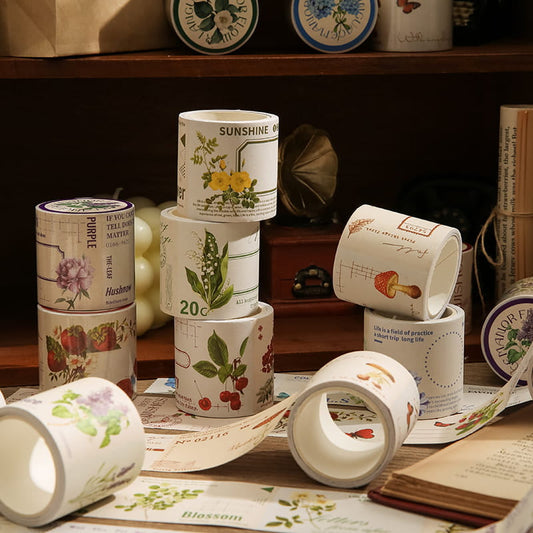 6 Rolls Manor Flower Writable Masking Tape Set