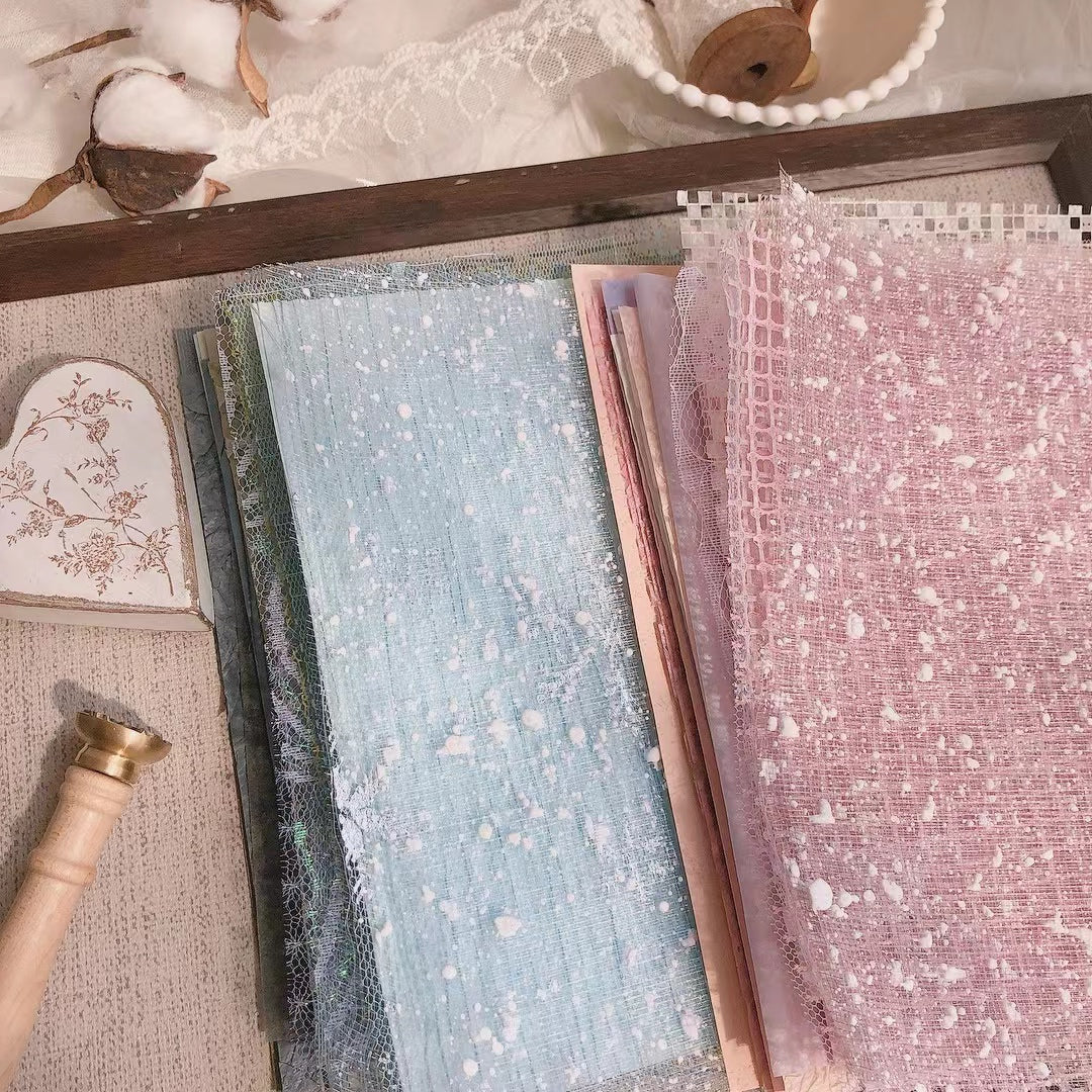 30 PCS Handmade Mesh Paper Pack